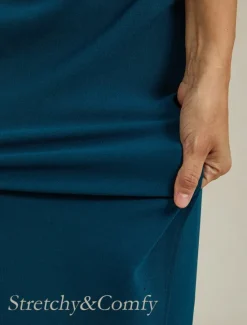 Women's Maxi Dress Sheath Dress Elegant Regular Fit Solid Color Short Sleeve V Neck Summer Spring Women Cocktail Dress