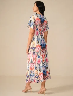 Hot Women's Maxi Dress Sheath Dress Elegant Wedding Party Regular Fit Graphic Short Sleeve V Neck Spring Women Cocktail Dress