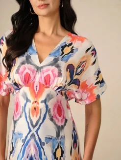 Hot Women's Maxi Dress Sheath Dress Elegant Wedding Party Regular Fit Graphic Short Sleeve V Neck Spring Women Cocktail Dress