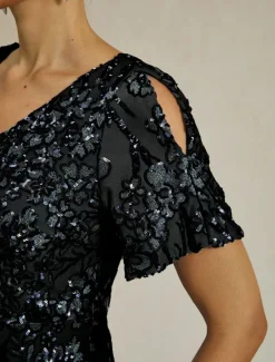 Discount Women's Maxi Dress Sheath Dress Trumpet Mermaid Dress Elegant Party Cocktail Cold Shoulder Evening Party Cocktail Party Floral Short Sleeve V Neck Summer Spring Fall Winter Women Cocktail Dress