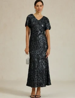 Discount Women's Maxi Dress Sheath Dress Trumpet Mermaid Dress Elegant Party Cocktail Cold Shoulder Evening Party Cocktail Party Floral Short Sleeve V Neck Summer Spring Fall Winter Women Cocktail Dress