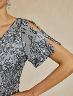 Discount Women's Maxi Dress Sheath Dress Trumpet Mermaid Dress Elegant Party Cocktail Cold Shoulder Evening Party Cocktail Party Floral Short Sleeve V Neck Summer Spring Fall Winter Women Cocktail Dress