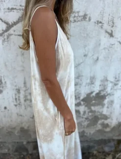 New Women's Maxi Dress Slip Dress Off The Shoulder Dress Casual Outdoor Going out Regular Fit Tie Dye Sleeveless Spaghetti Strap Pink Navy Blue Apricot Summer Women Sundresses