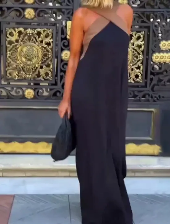 Sale Women's Maxi Dress Summer Dress Casual Daily Regular Fit Graphic Sleeveless Halter Neck Black White Wine Fuchsia Summer Women Sundresses