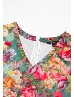 Hot Women's Maxi Dress Sundress Shift Dress A Line Dress Fashion Streetwear Modern Drop Shoulder Outdoor Vacation Daily Regular Fit Floral Ditsy Floral Short Sleeve V Neck Yellow Navy Women Spring Dresses