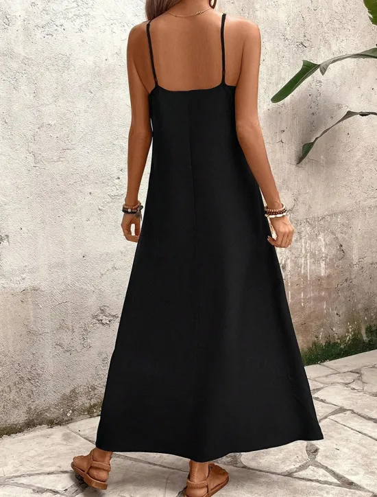 New Women's Maxi Dress Sundress A Line Dress Floral Dress Stylish Flowy Vacation Casual Beach Loose Fit Oil Painting Sleeveless V Neck Summer Women Vacation Dresses