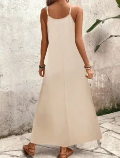 Outlet Women's Maxi Dress Sundress A Line Dress Slip Dress Vacation Casual Going out Beach Regular Fit Graphic Geometric Sleeveless V Neck Summer Spring Women Sundresses