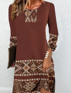 Best Women's Maxi Dress Sweatshirt Dress Winter Dress Corset Dress Sheath Dress Elegant Stylish Vacation Party Street Regular Fit Floral Long Sleeve Crew Neck Summer Fall Winter Women Cocktail Dress