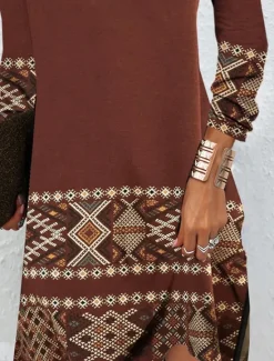 Best Women's Maxi Dress Sweatshirt Dress Winter Dress Corset Dress Sheath Dress Elegant Stylish Vacation Party Street Regular Fit Floral Long Sleeve Crew Neck Summer Fall Winter Women Cocktail Dress