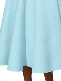 Online Women's Maxi Dress Swing Dress Basic Casual Vacation Daily Regular Fit Plain 3/4 Length Sleeve U Neck Black White Pink Blue Summer Women Cocktail Dress