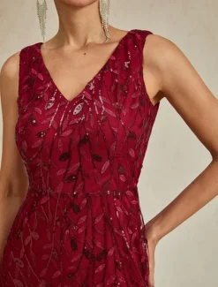 Best Women's Maxi Dress Trumpet Mermaid Dress Elegant Evening Party Regular Fit Solid Color Sleeveless V Neck Summer Spring Women Cocktail Dress