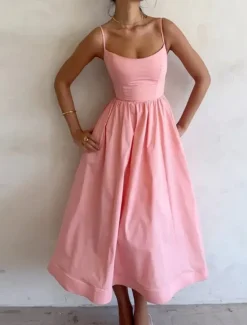 Sale Women's Maxi Dress White Dress Graduation Dress Casual Dress Swing Dress Elegant Streetwear Maxi Vacation Street Holiday Regular Fit Sleeveless Strap White Pink Blue Purple Summer Women White Dresses