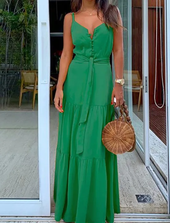 Best Women's Maxi long Dress Maxi Dress White Dress Graduation Dress Summer Dress Elegant Modern Wedding Party Daily Slim Pure Color Sleeveless Spaghetti Strap White Yellow Red Blue Summer Spring Women White Dresses