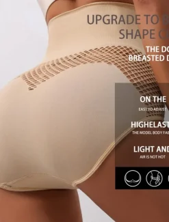 Hot Women's Mesh Tummy Control Thong Shapewear for Women High Waist Shaping Underwear Seamless Body Shaper Panties Girdle Home Outfits Women Shapewear