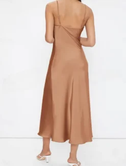 Women's Midi Dress Boho Chic Dresses Bohemia Stylish Sexy Loose Fit Solid Color Sleeveless Strap Light Green Wine Purple Green Summer Women Cocktail Dress