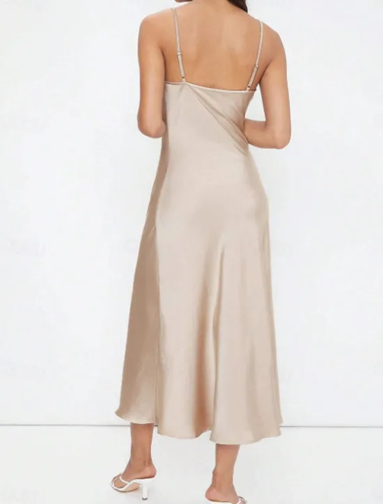 Women's Midi Dress Boho Chic Dresses Bohemia Stylish Sexy Loose Fit Solid Color Sleeveless Strap Light Green Wine Purple Green Summer Women Cocktail Dress