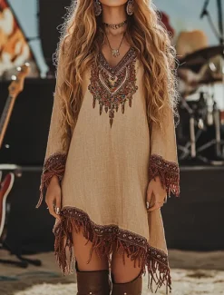 Women's Midi Dress Boho Dress Print Dress Western Dress Fashion Modern Outdoor Holiday Regular Fit Flower Long Sleeve V Neck Summer Women Floral Dresses