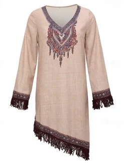 Women's Midi Dress Boho Dress Print Dress Western Dress Fashion Modern Outdoor Holiday Regular Fit Flower Long Sleeve V Neck Summer Women Floral Dresses