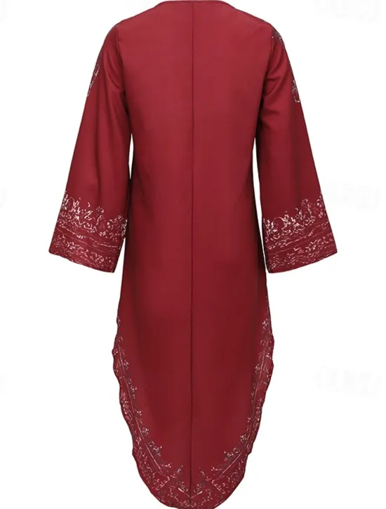 Women's Midi Dress Boho Dress Vintage Classic Vacation Daily Holiday Regular Fit Flower Long Sleeve V Neck Summer Women Floral Dresses