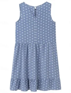 Hot Women's Midi Dress Casual Dress Tank Dress Stylish Casual Vacation Daily Regular Fit Polka Dot Sleeveless Crew Neck Yellow Sky Blue Green Spring Fall Women Sundresses