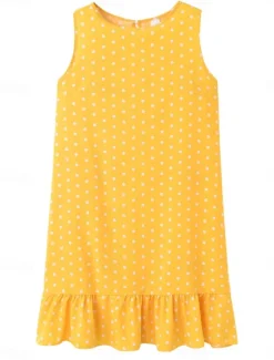 Hot Women's Midi Dress Casual Dress Tank Dress Stylish Casual Vacation Daily Regular Fit Polka Dot Sleeveless Crew Neck Yellow Sky Blue Green Spring Fall Women Sundresses