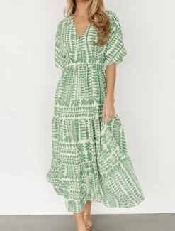Discount Women's Midi Dress Casual Dress Boho Chic Dresses Boho Dress Bohemia Vintage Stylish Vacation Casual Daily Regular Fit Stripe Short Sleeve V Neck Black Light Green Light Blue Summer Spring Women Floral Dresses