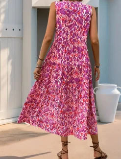 Outlet Women's Midi Dress Casual Dress Swing Dress A Line Dress Tank Dress Casual Daily Regular Fit Floral Sleeveless V Neck Blue Fuchsia Green Summer Spring Fall Women Floral Dresses