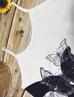 Women's Midi Dress Casual Dress A Line Dress Summer Dress Slip Dress Stylish Casual Vacation Daily Regular Fit Butterfly Sleeveless U Neck Summer Women Vacation Dresses