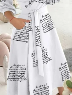 Women's Midi Dress Casual Dress A Line Dress Stylish Casual Vacation Daily Regular Fit Graphic Geometric 3/4 Length Sleeve V Neck Black White Blue Green Summer Women Work Dresses