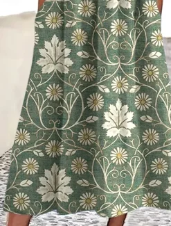 Clearance Women's Midi Dress Casual Dress T Shirt Dress Tee Dress Sundress A Line Dress Bohemia Vacation Vintage Regular Fit Ombre Floral Graphic Short Sleeve Crew Neck Sage Green Dusty Blue Light Blue Summer Women Casual Dress