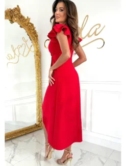 Online Women's Midi Dress Cocktail Dress Wedding Guest Dress Chiffon Dress Midi Dress Elegant Regular Fit Solid Color Short Sleeve V Neck Black Wine Khaki Summer Women Cocktail Dress