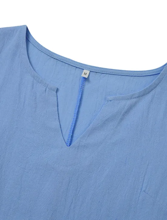 Clearance Women's Midi Dress Cotton Linen Dresses Casual Dress Cotton Linen Dress Shift Dress Basic Casual Vacation Daily Going out Regular Fit Pure Color Sleeveless Split Neck Yellow Pink Blue Green Summer Women Dresses