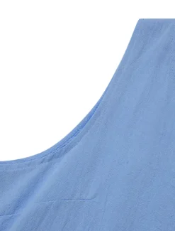 Clearance Women's Midi Dress Cotton Linen Dresses Casual Dress Cotton Linen Dress Shift Dress Basic Casual Vacation Daily Going out Regular Fit Pure Color Sleeveless Split Neck Yellow Pink Blue Green Summer Women Dresses