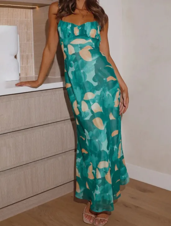 Online Women's Midi Dress Floral Dress Slip Dress Boho Dress Print Dress Fashion Modern Outdoor Vacation Holiday Regular Fit Flower Sleeveless Spaghetti Strap Red Blue Green Summer Women Floral Dresses