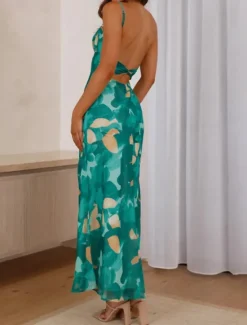 Online Women's Midi Dress Floral Dress Slip Dress Boho Dress Print Dress Fashion Modern Outdoor Vacation Holiday Regular Fit Flower Sleeveless Spaghetti Strap Red Blue Green Summer Women Floral Dresses