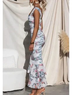 Hot Women's Midi Dress Floral Dress Print Dress Fashion Modern Outdoor Vacation Holiday Regular Fit Flower Sleeveless U Neck Black White Red Blue Summer Women Floral Dresses