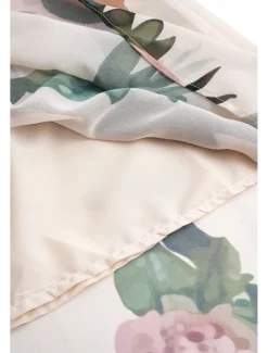 Women's Midi Dress Floral V-Neck A-Line Flutter Sleeve Rose Pattern Lightweight Summer Garden Party Wedding Guest Brunch Flowy Feminine White Pink Green Women Chiffon Dresses