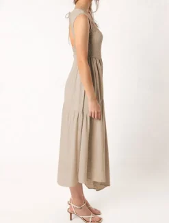 New Women's Midi Dress Graduation Dress Casual Dress A Line Dress Summer Dress Stylish Casual Vacation Daily Date Regular Fit Plain Sleeveless Scoop Neck Black White Light Green Pink Summer Women White Dresses
