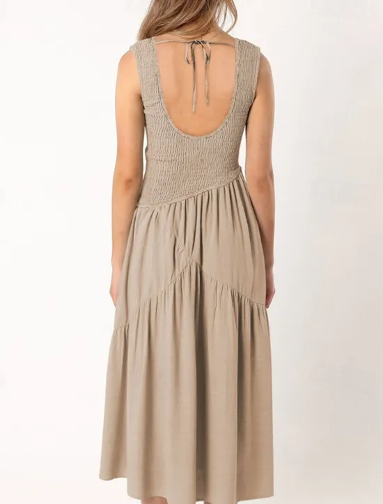 New Women's Midi Dress Graduation Dress Casual Dress A Line Dress Summer Dress Stylish Casual Vacation Daily Date Regular Fit Plain Sleeveless Scoop Neck Black White Light Green Pink Summer Women White Dresses