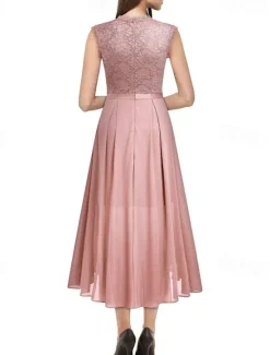 Clearance Women's Midi Dress Party Dress Cocktail Dress Wedding Guest Dress Chiffon Dress Fashion Modern Party Special Occasion Tea Party Regular Fit Plain Sleeveless Crew Neck Black Pink Summer Women Cocktail Dress