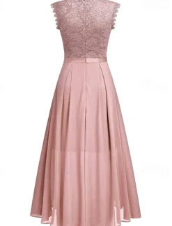 Clearance Women's Midi Dress Party Dress Cocktail Dress Wedding Guest Dress Chiffon Dress Fashion Modern Party Special Occasion Tea Party Regular Fit Plain Sleeveless Crew Neck Black Pink Summer Women Cocktail Dress