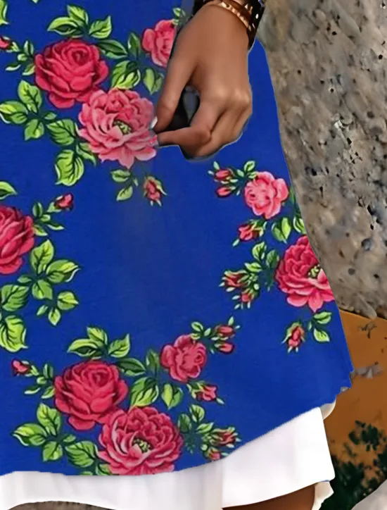 Discount Women's Midi Dress Tank Dress Fashion Classic Outdoor Daily Weekend Regular Fit Graphic Sleeveless Crew Neck Summer Spring Fall Women Floral Dresses