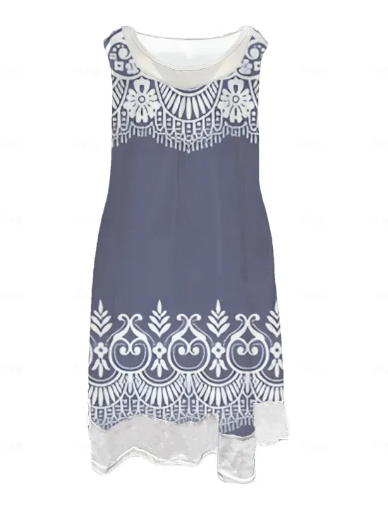 Discount Women's Midi Dress Tank Dress Fashion Classic Outdoor Daily Weekend Regular Fit Graphic Geometric Sleeveless Crew Neck Spring Fall Women Floral Dresses