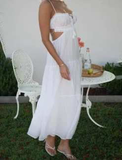 Clearance Women's Midi Dress White Dress Graduation Dress Slip Dress Fashion Modern Birthday Holiday Graduation Regular Fit Plain Sleeveless Spaghetti Strap Black White Yellow Blue Summer Women White Dresses