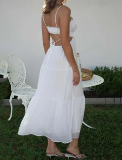 Clearance Women's Midi Dress White Dress Graduation Dress Slip Dress Fashion Modern Birthday Holiday Graduation Regular Fit Plain Sleeveless Spaghetti Strap Black White Yellow Blue Summer Women White Dresses