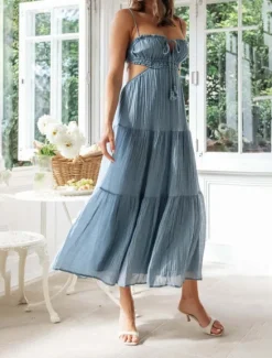 Clearance Women's Midi Dress White Dress Graduation Dress Slip Dress Fashion Modern Birthday Holiday Graduation Regular Fit Plain Sleeveless Spaghetti Strap Black White Yellow Blue Summer Women White Dresses