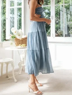 Clearance Women's Midi Dress White Dress Graduation Dress Slip Dress Fashion Modern Birthday Holiday Graduation Regular Fit Plain Sleeveless Spaghetti Strap Black White Yellow Blue Summer Women White Dresses