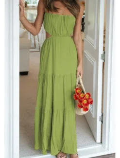 New Women's Midi Dress White Dress Graduation Dress Slip Dress Fashion Modern Birthday Holiday Date Regular Fit Plain Sleeveless Spaghetti Strap White Light Green Orange Summer Women Cocktail Dress