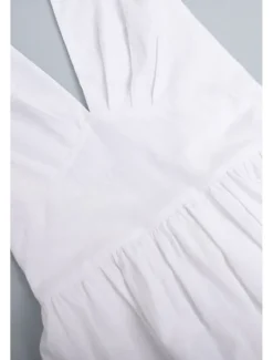 Hot Women's Midi Dress White Dress Fashion Birthday Graduation Date Regular Fit Plain Sleeveless V Neck White Blue Green Apricot Summer Women White Dresses