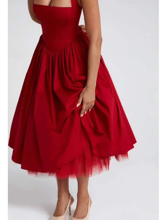 Hot Women's Midi Dress White Dress Graduation Dress Fashion Modern Birthday Holiday Graduation Regular Fit Plain Sleeveless Halter Neck Black White Red Summer Women White Dresses